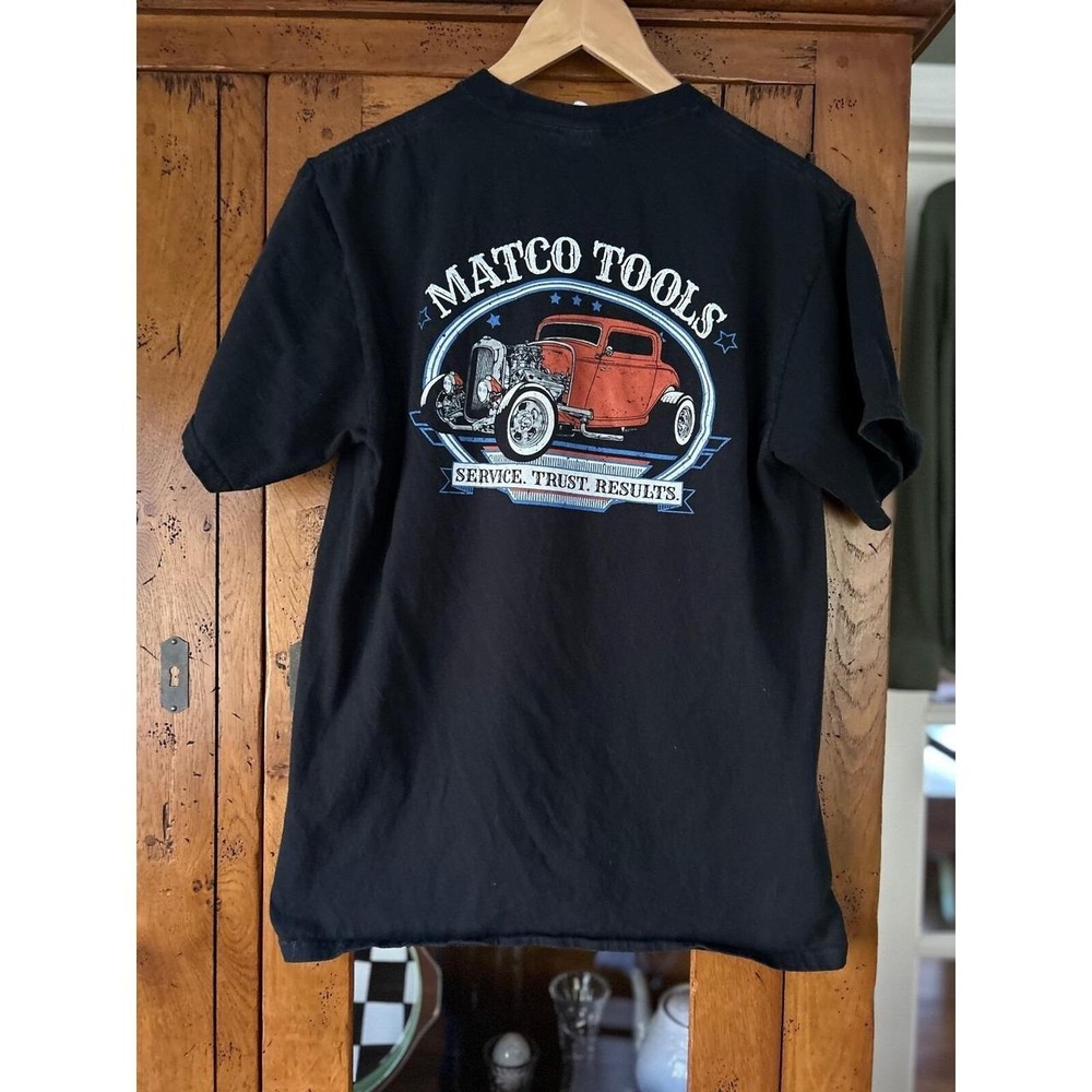 Matco Tools Mens T-Shirt Black Size M Hot Rod Graphic Logo Tee Port & Company